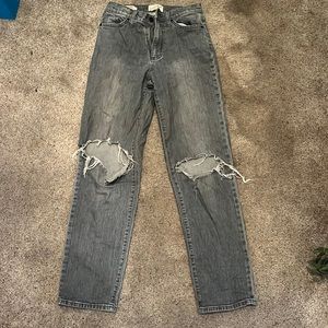 Grey Straight Leg Jeans